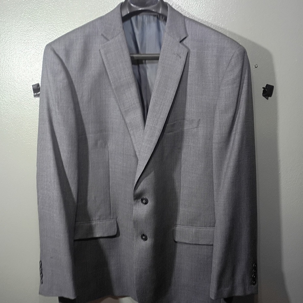 Ralph Lauren Blazer Men Adult 40R Grey Micro-Check Two-Button Sport Coat